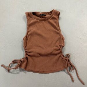Zara Brown Tank Top with Side Ties